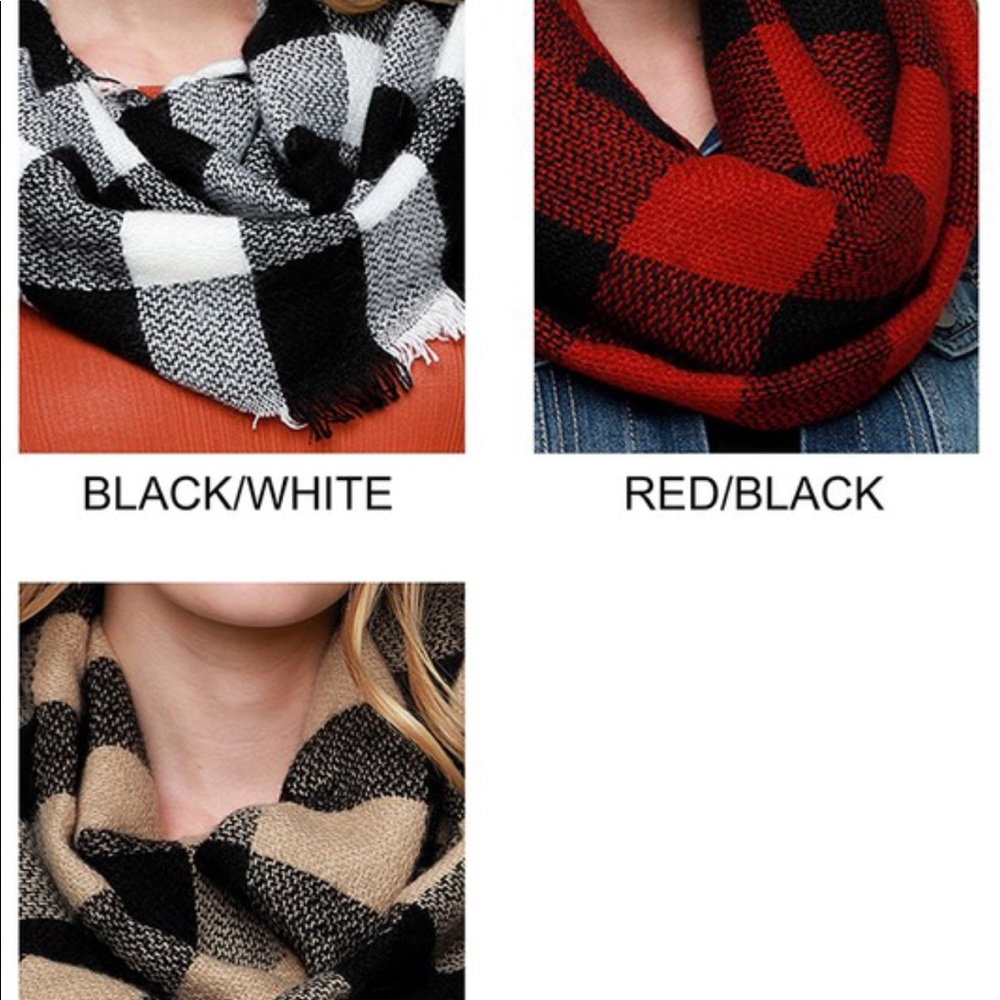 Jocelyn Red Buffalo Check Infinity Scarf - Picture 5 of 5
